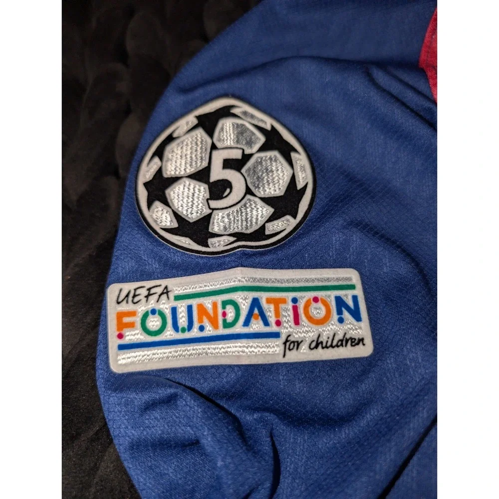 FC Barcelona Nike Long Sleeve Home Jersey with UEFA Foundation Patch Size XL